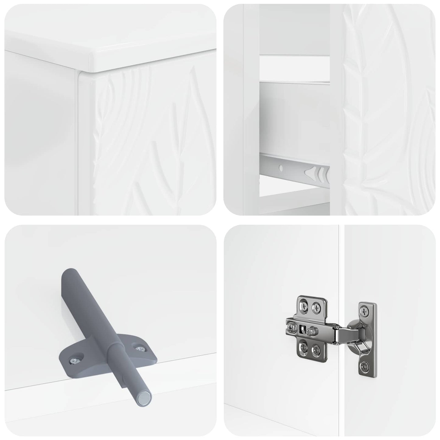 3 Piece Bathroom Cabinet Set DELFT High Gloss White