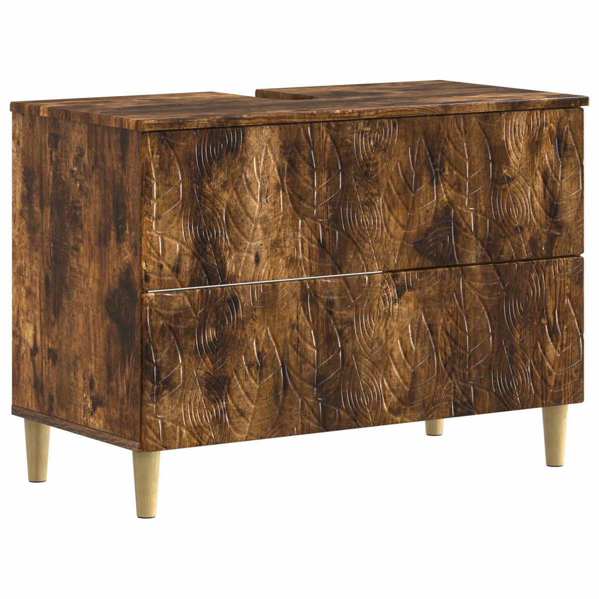 3 Piece Bathroom Cabinet Set DELFT Smoked Oak Engineered Wood
