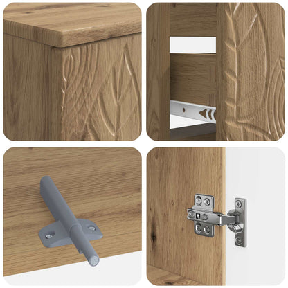 3 Piece Bathroom Cabinet Set DELFT Artisan Oak Engineered Wood