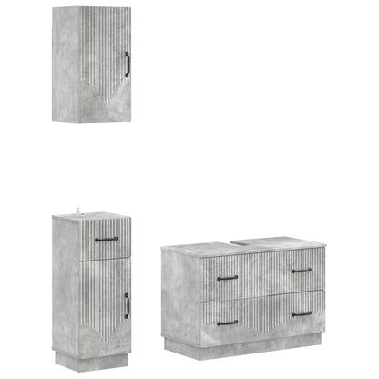 3 Piece Bathroom Cabinet Set HOORN Concrete Grey