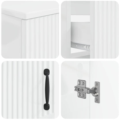 3 Piece Bathroom Cabinet Set HOORN High Gloss White
