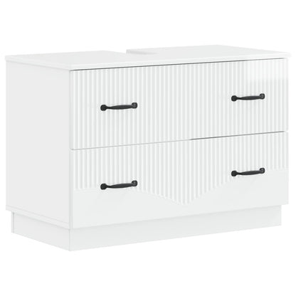 3 Piece Bathroom Cabinet Set HOORN High Gloss White