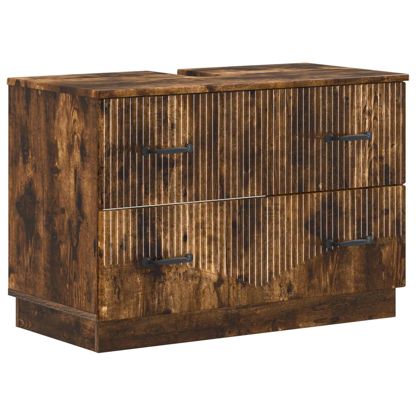 3 Piece Bathroom Cabinet Set HOORN Smoked Oak Engineered Wood