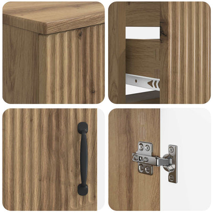 3 Piece Bathroom Cabinet Set HOORN Artisan Oak Engineered Wood