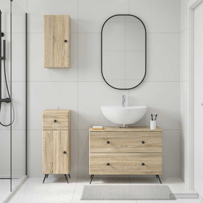 3 Piece Bathroom Cabinet Set BREDA Sonoma Oak Engineered Wood