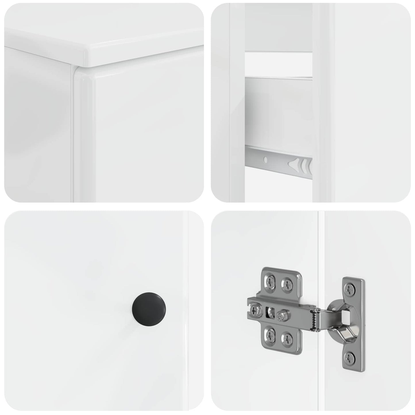 3 Piece Bathroom Cabinet Set BREDA High Gloss White