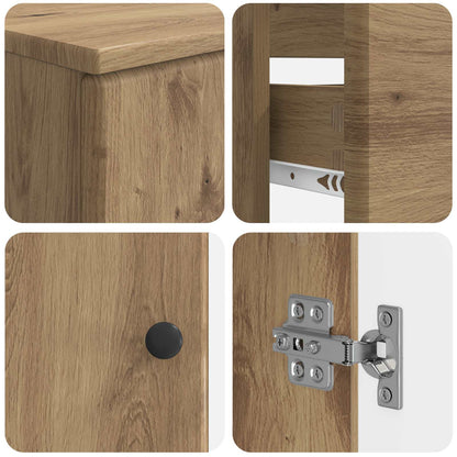 3 Piece Bathroom Cabinet Set BREDA Artisan Oak Engineered Wood
