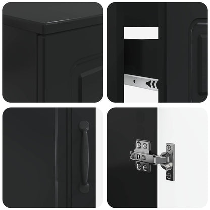 3 Piece Bathroom Cabinet Set UTRECHT Black Engineered Wood