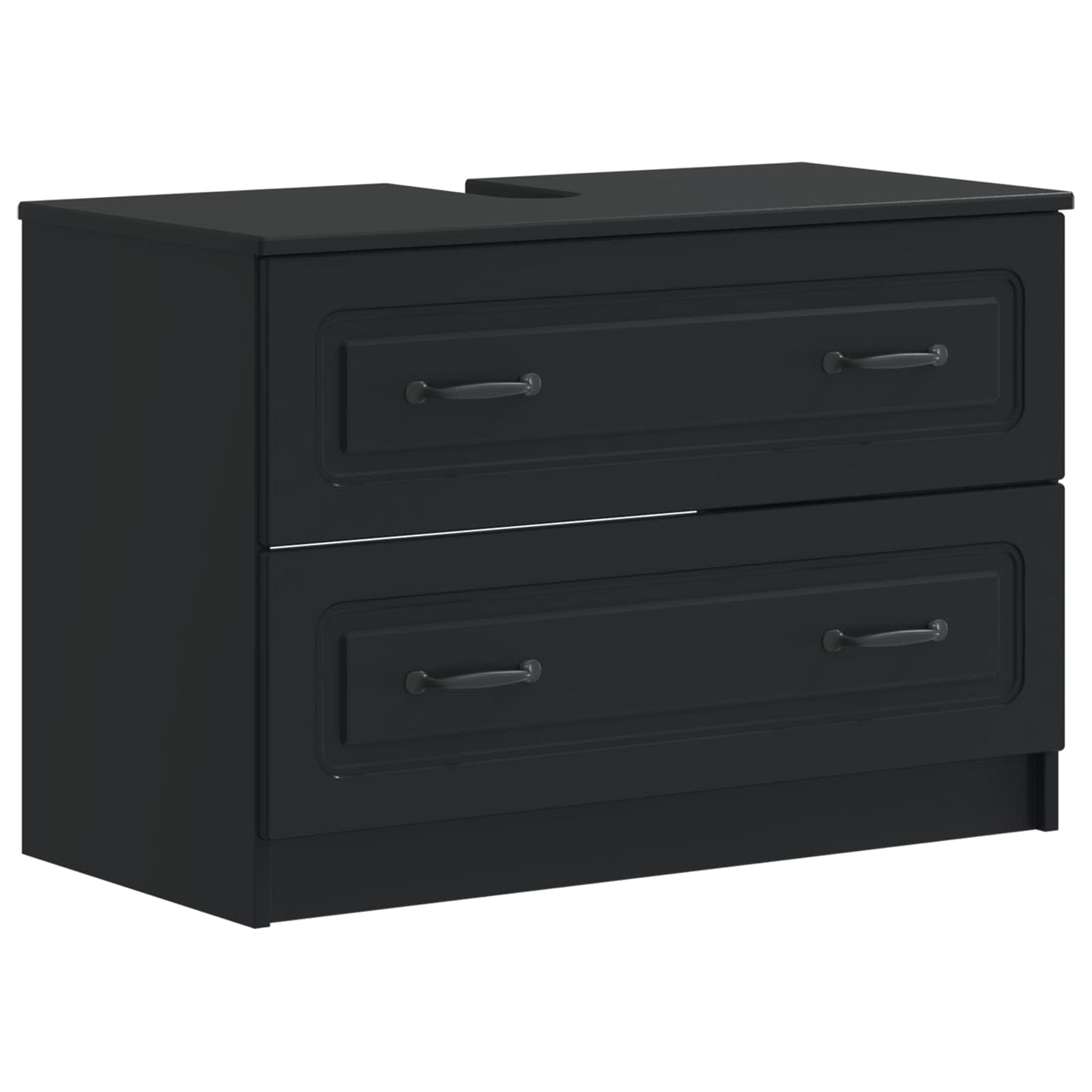 3 Piece Bathroom Cabinet Set UTRECHT Black Engineered Wood