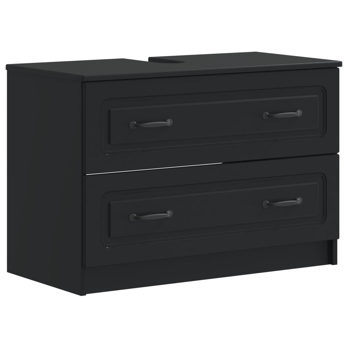3 Piece Bathroom Cabinet Set UTRECHT Black Engineered Wood