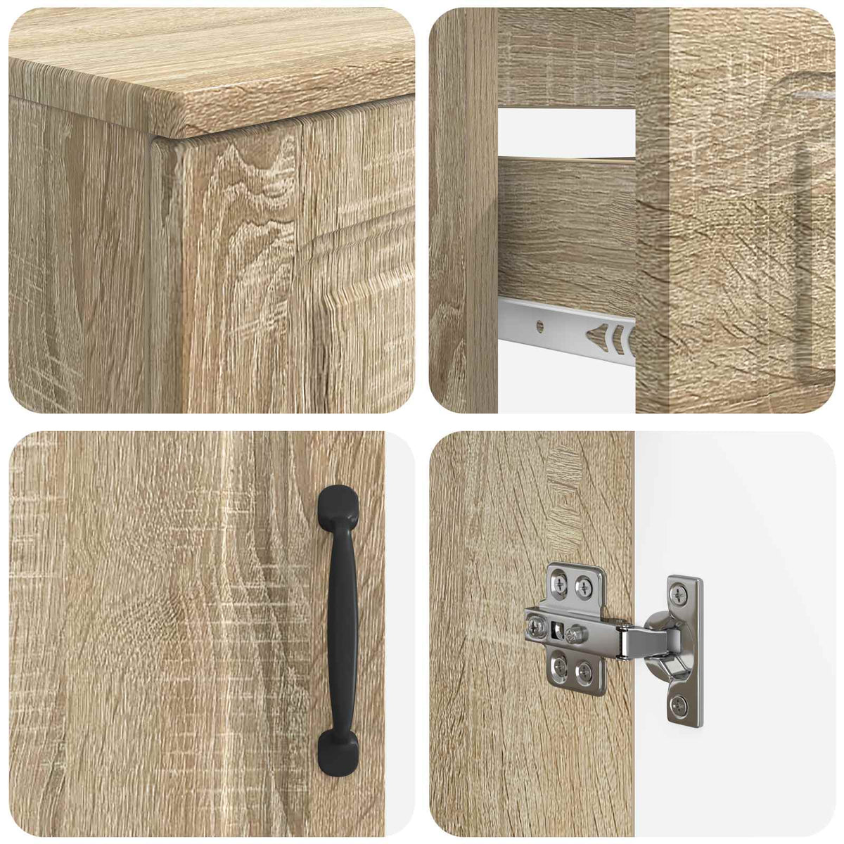 3 Piece Bathroom Cabinet Set UTRECHT Sonoma Oak Engineered Wood