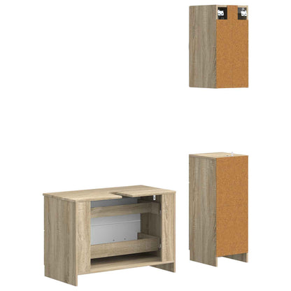 3 Piece Bathroom Cabinet Set UTRECHT Sonoma Oak Engineered Wood