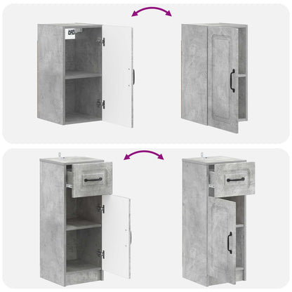 3 Piece Bathroom Cabinet Set UTRECHT Concrete Grey