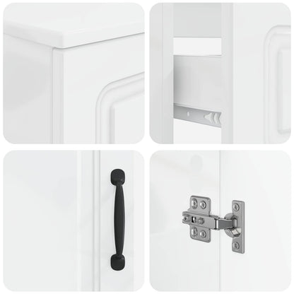 3 Piece Bathroom Cabinet Set UTRECHT High Gloss White