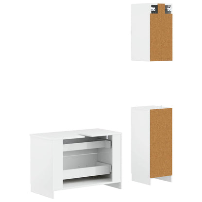 3 Piece Bathroom Cabinet Set UTRECHT High Gloss White