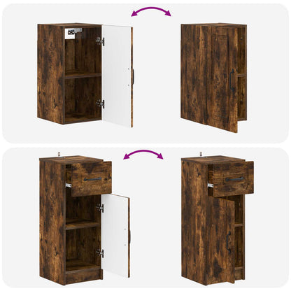 3 Piece Bathroom Cabinet Set UTRECHT Smoked Oak Engineered Wood