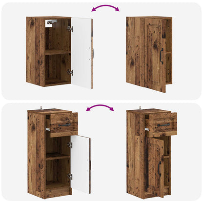 3 Piece Bathroom Cabinet Set UTRECHT Old Wood Engineered Wood
