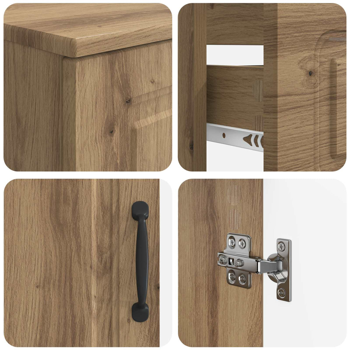 3 Piece Bathroom Cabinet Set UTRECHT Artisan Oak