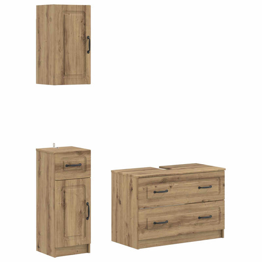 3 Piece Bathroom Cabinet Set UTRECHT Artisan Oak