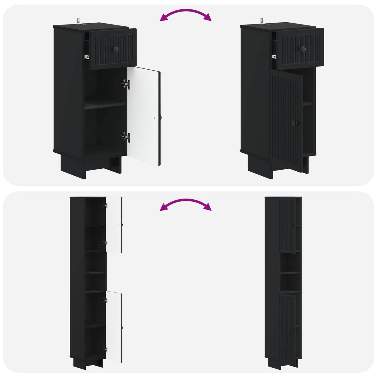 3 Piece Bathroom Cabinet Set EDE Engineered Wood