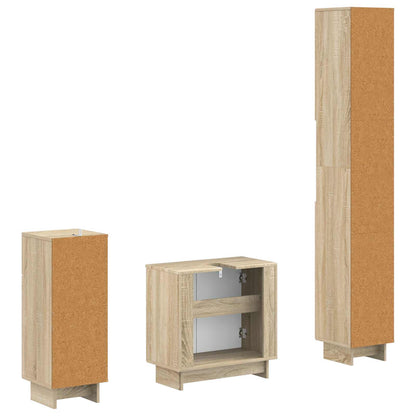 3 Piece Bathroom Cabinet Set EDE Engineered Wood