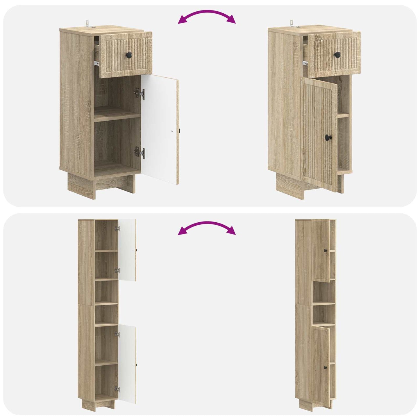 3 Piece Bathroom Cabinet Set EDE Engineered Wood