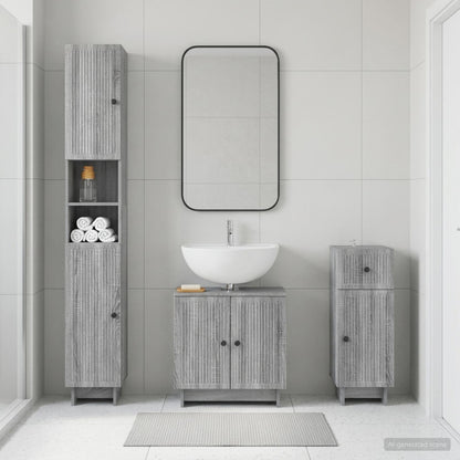 3 Piece Bathroom Cabinet Set EDE Engineered Wood