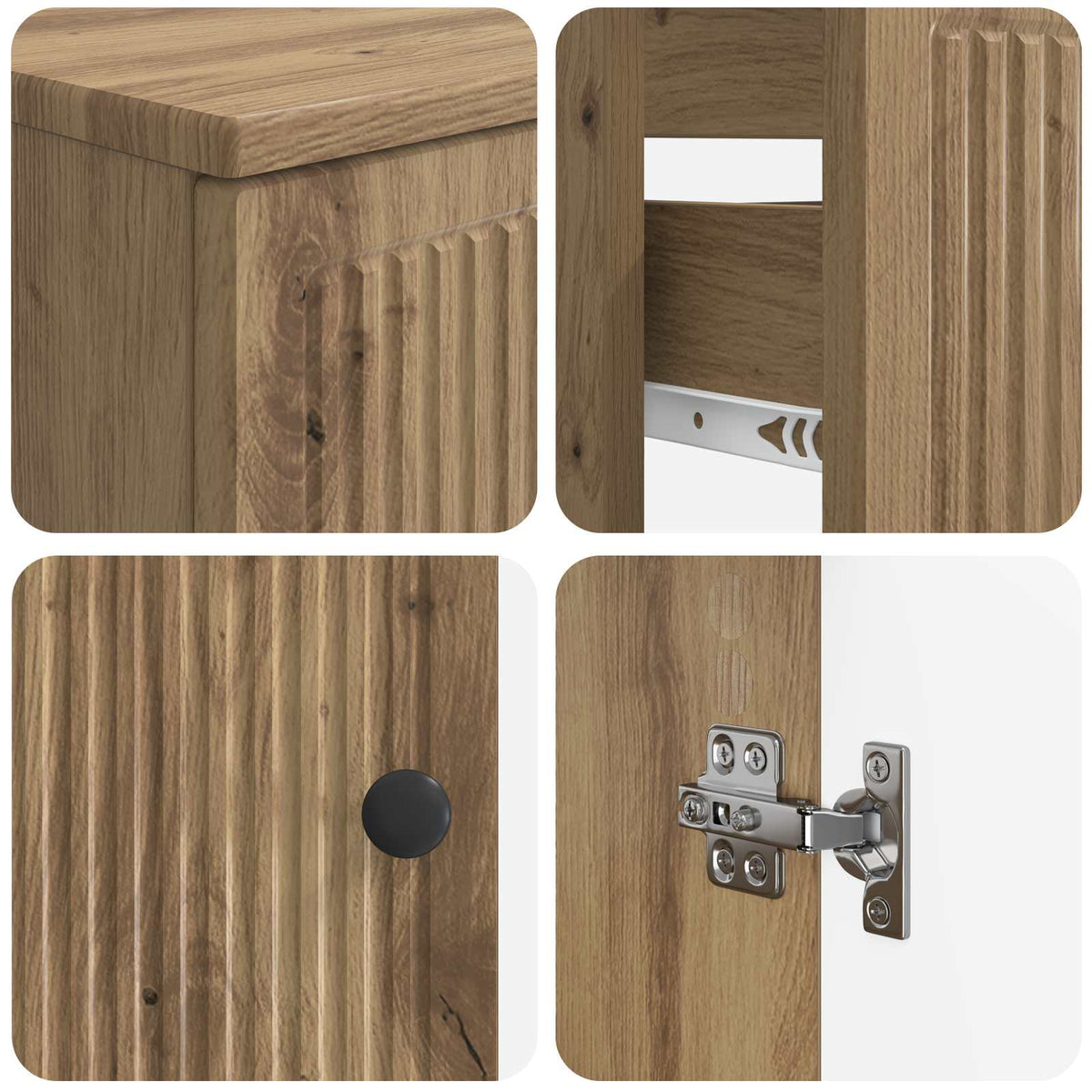 3 Piece Bathroom Cabinet Set EDE Engineered Wood