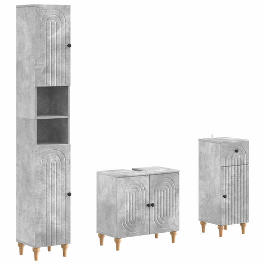 3 Piece Bathroom Cabinet Set ALKMAAR Engineered Wood