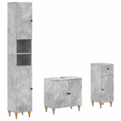 3 Piece Bathroom Cabinet Set ALKMAAR Engineered Wood
