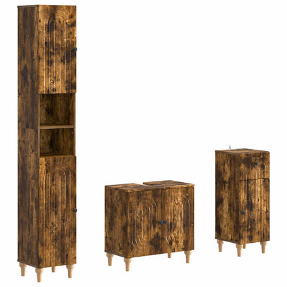 3 Piece Bathroom Cabinet Set ALKMAAR Engineered Wood