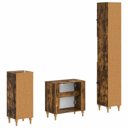 3 Piece Bathroom Cabinet Set ALKMAAR Engineered Wood