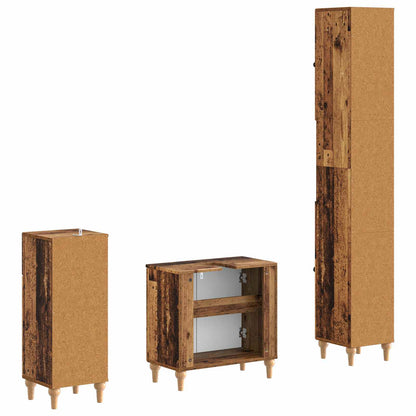 3 Piece Bathroom Cabinet Set ALKMAAR Engineered Wood