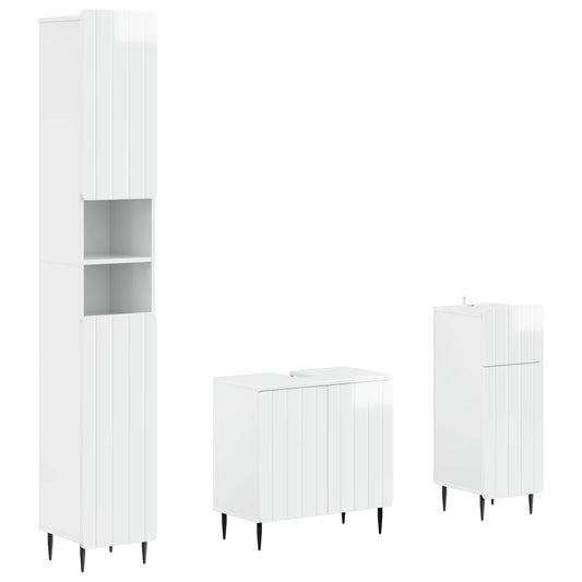 3 Piece Bathroom Cabinet Set ZWOLLE Engineered Wood