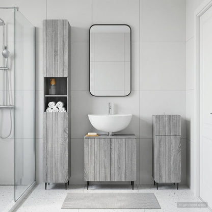 3 Piece Bathroom Cabinet Set ZWOLLE Engineered Wood
