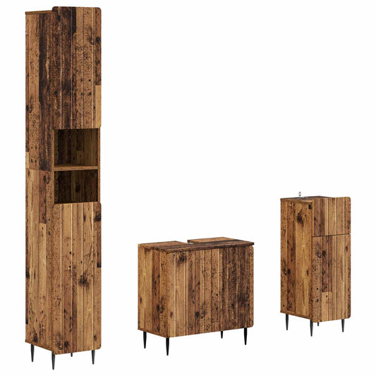 3 Piece Bathroom Cabinet Set ZWOLLE Engineered Wood