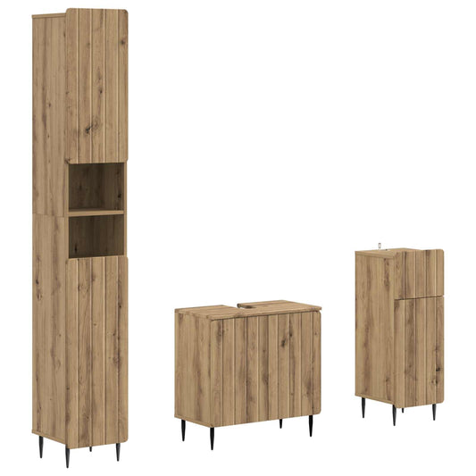 3 Piece Bathroom Cabinet Set ZWOLLE Engineered Wood