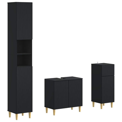 3 Piece Bathroom Cabinet Set ARNHEM Engineered Wood