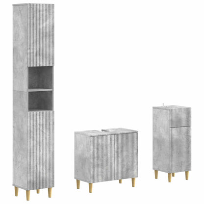 3 Piece Bathroom Cabinet Set ARNHEM Engineered Wood