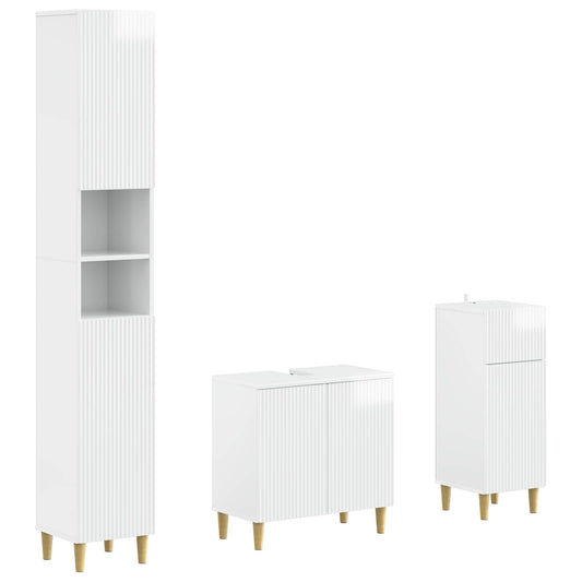 3 Piece Bathroom Cabinet Set ARNHEM Engineered Wood
