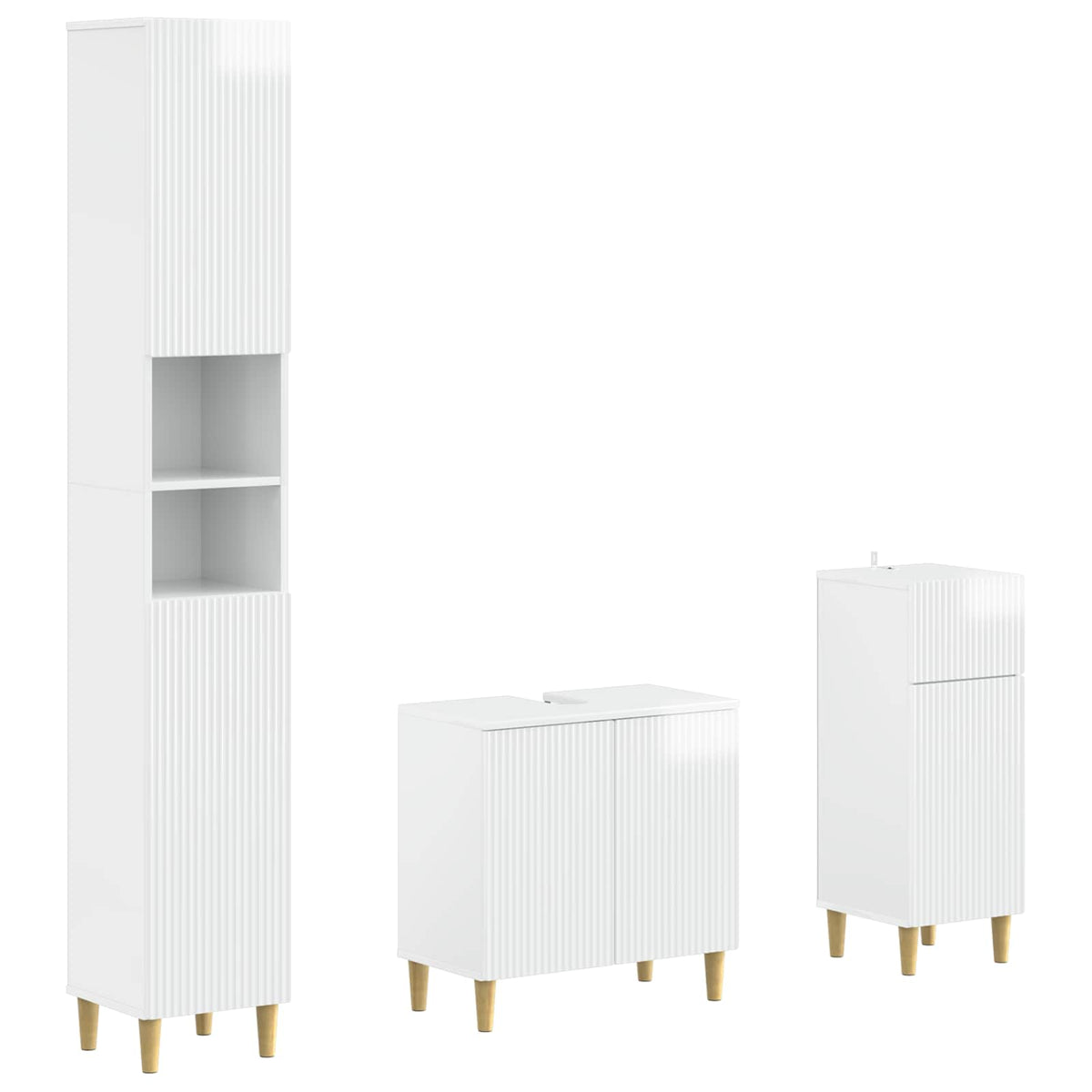 3 Piece Bathroom Cabinet Set ARNHEM Engineered Wood