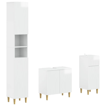 3 Piece Bathroom Cabinet Set ARNHEM Engineered Wood