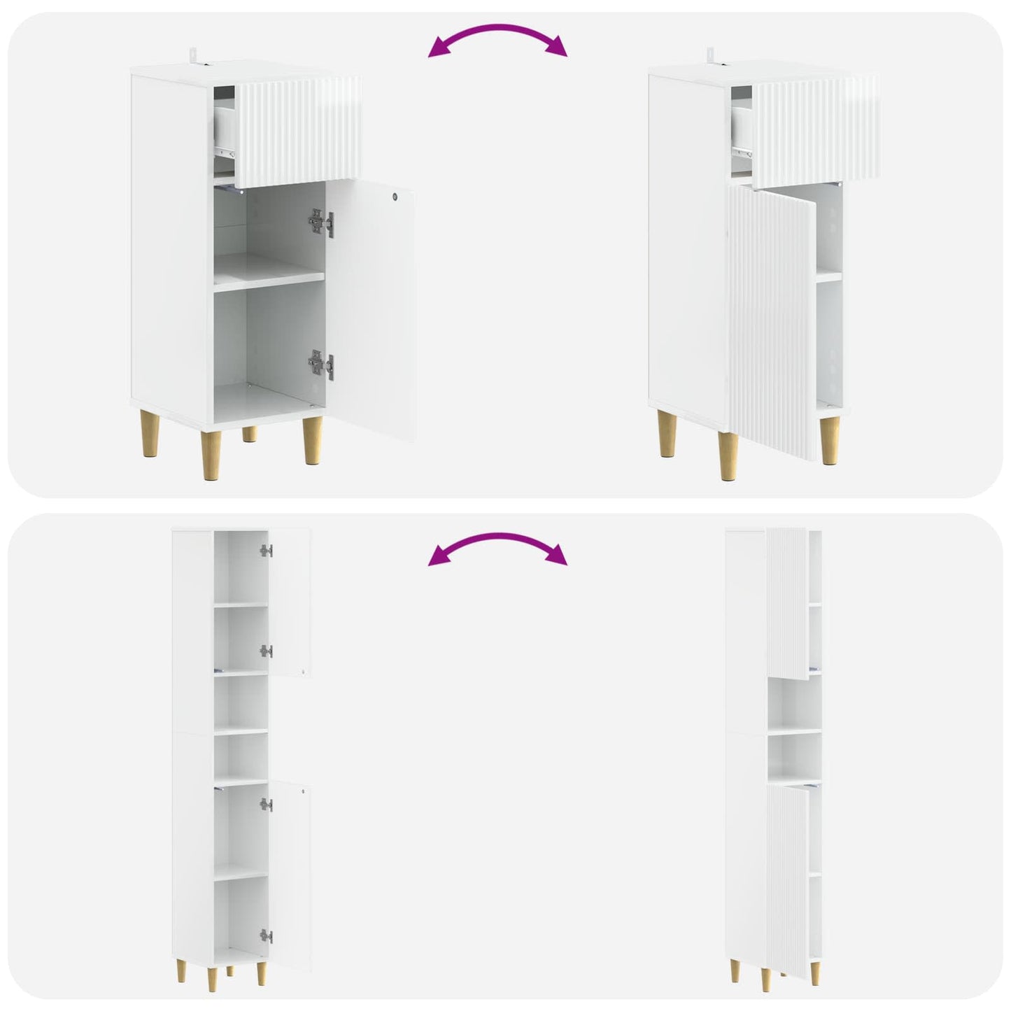 3 Piece Bathroom Cabinet Set ARNHEM Engineered Wood