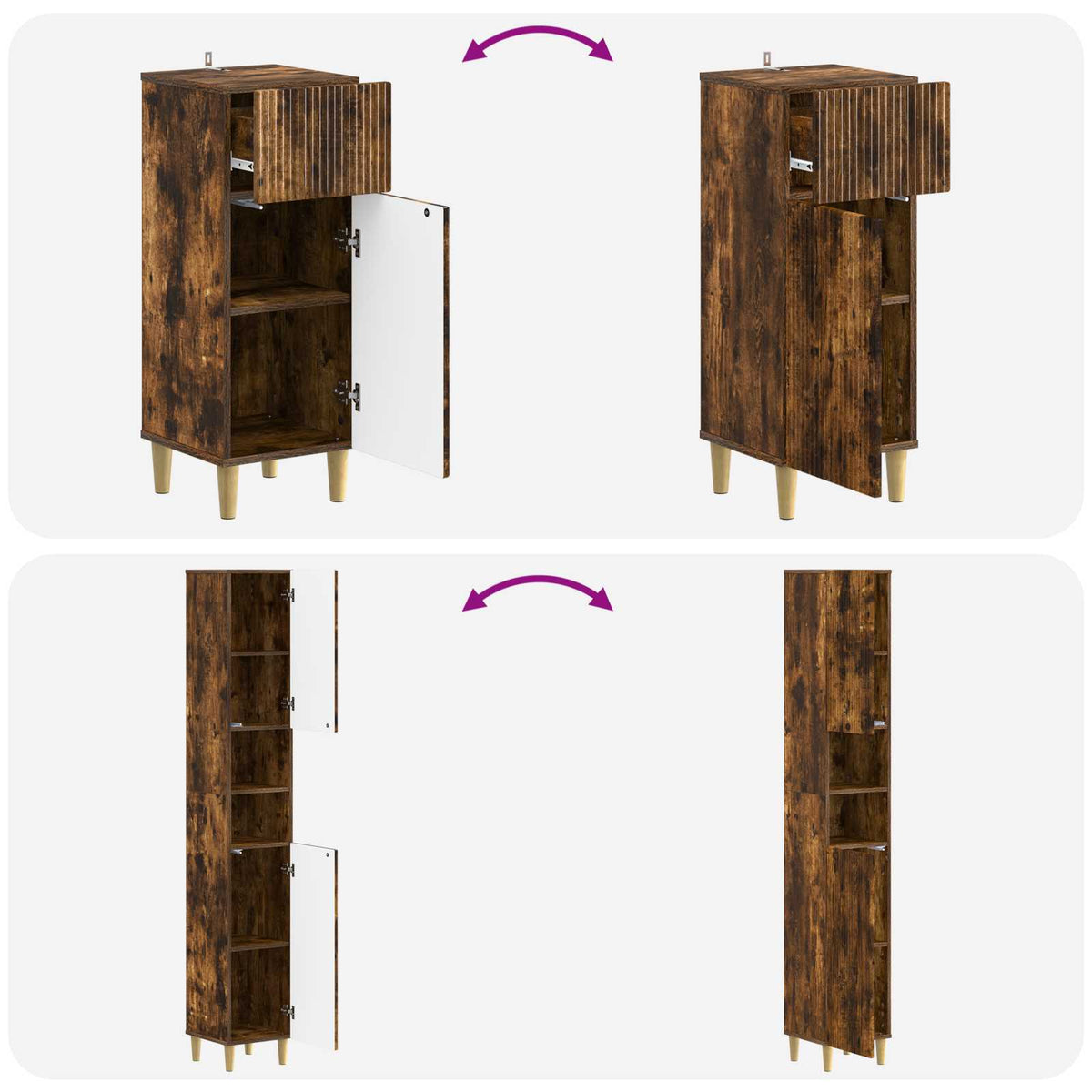 3 Piece Bathroom Cabinet Set ARNHEM Engineered Wood