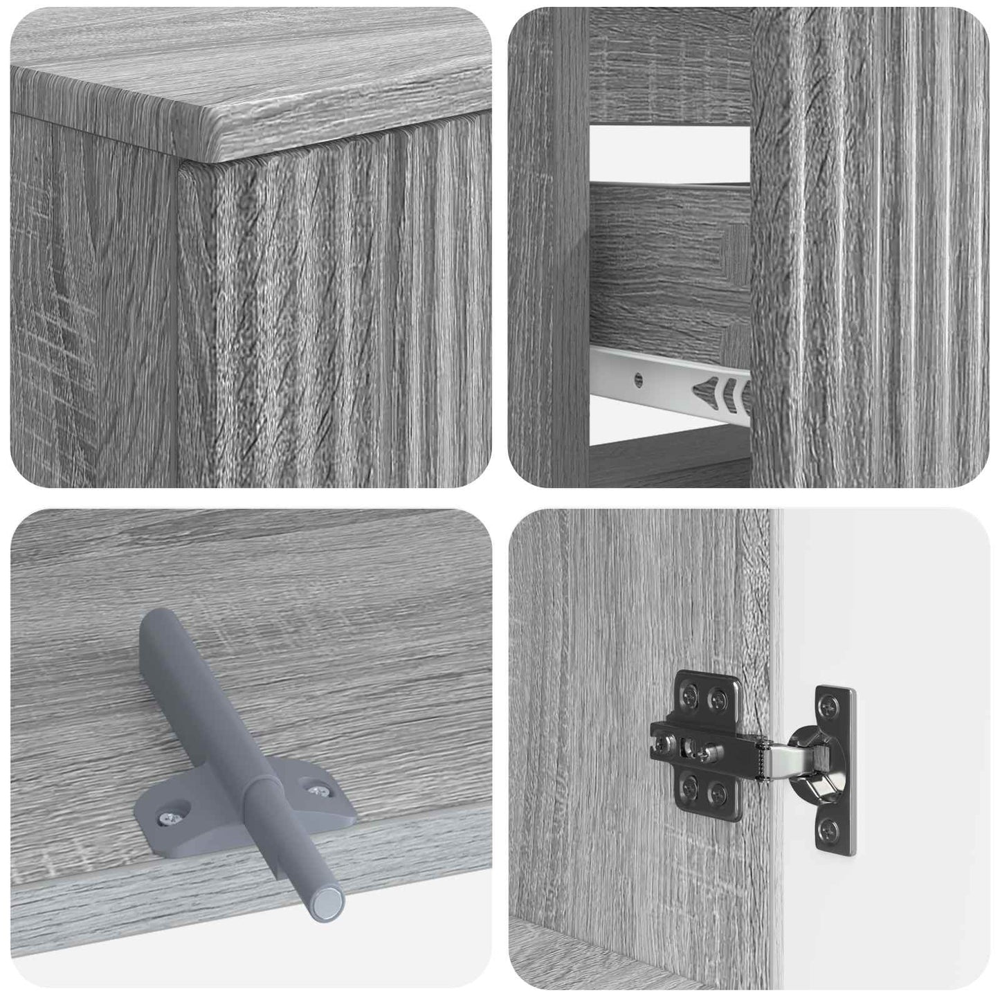 3 Piece Bathroom Cabinet Set ARNHEM Engineered Wood