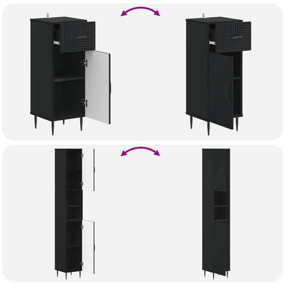 3 Piece Bathroom Cabinet Set HAARLEM Engineered Wood