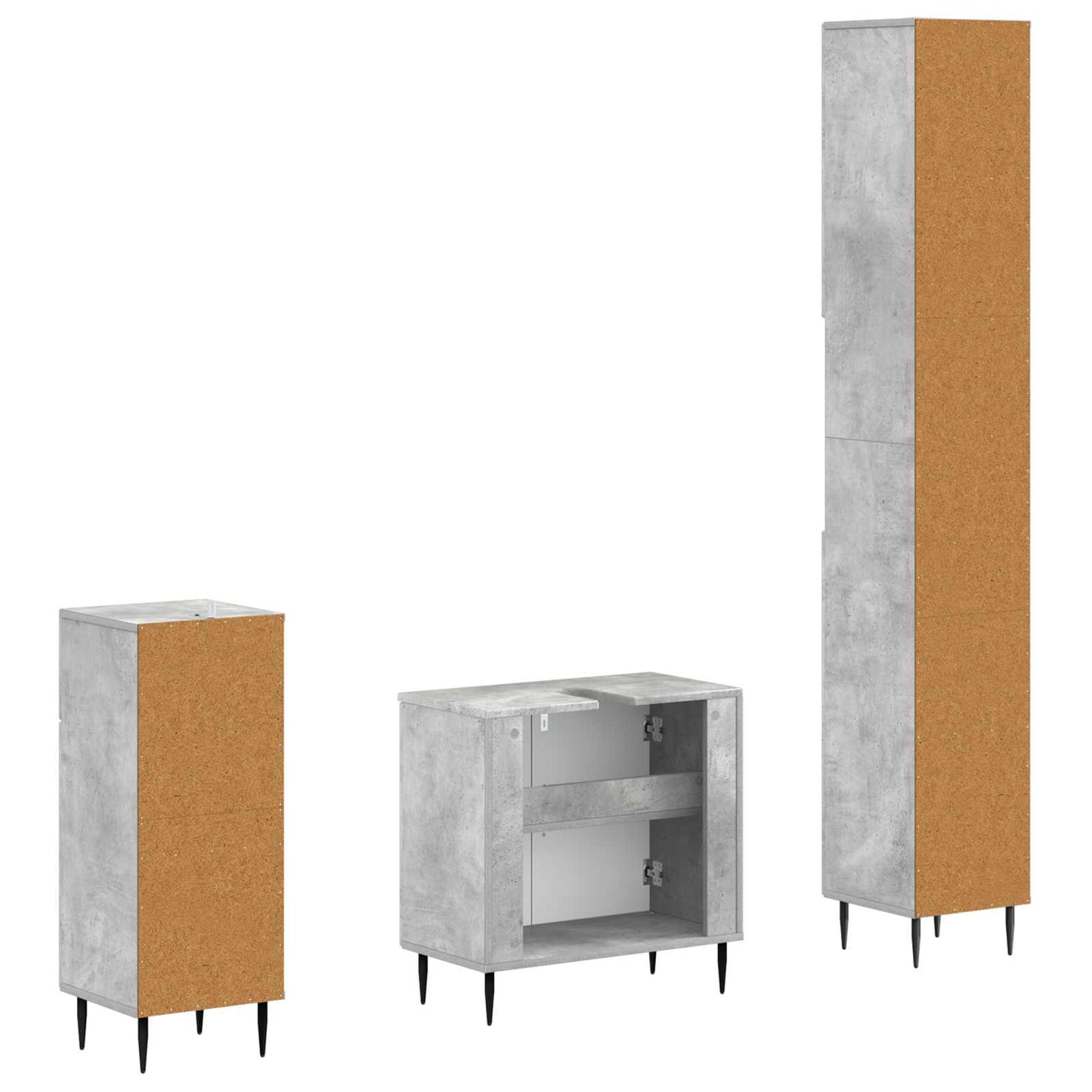 3 Piece Bathroom Cabinet Set HAARLEM Engineered Wood