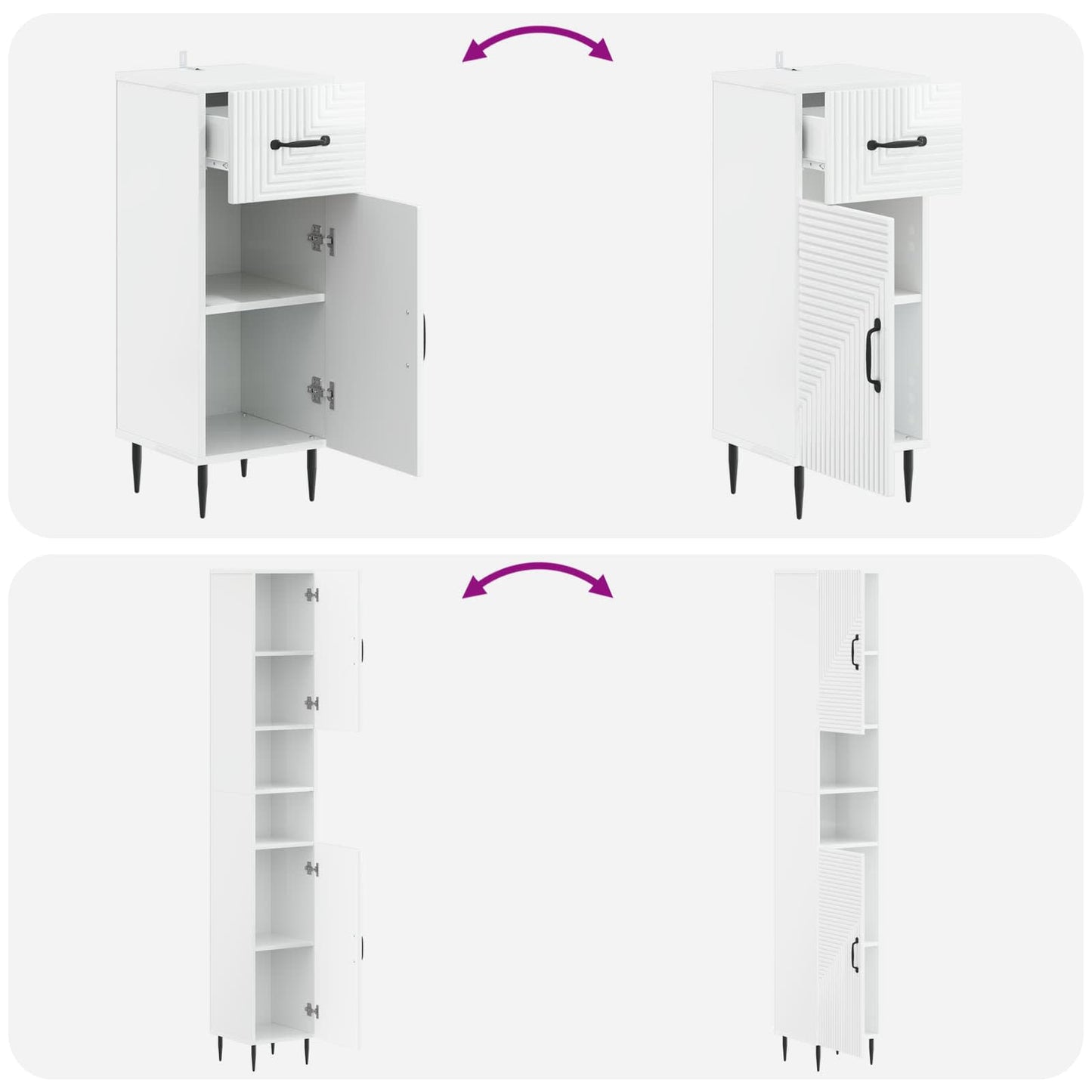 3 Piece Bathroom Cabinet Set HAARLEM Engineered Wood