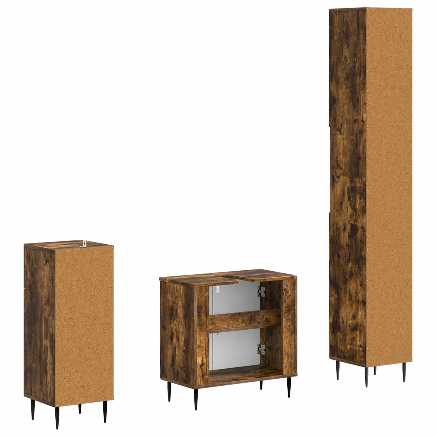 3 Piece Bathroom Cabinet Set HAARLEM Engineered Wood