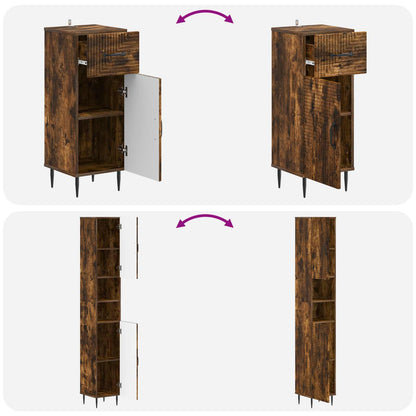 3 Piece Bathroom Cabinet Set HAARLEM Engineered Wood